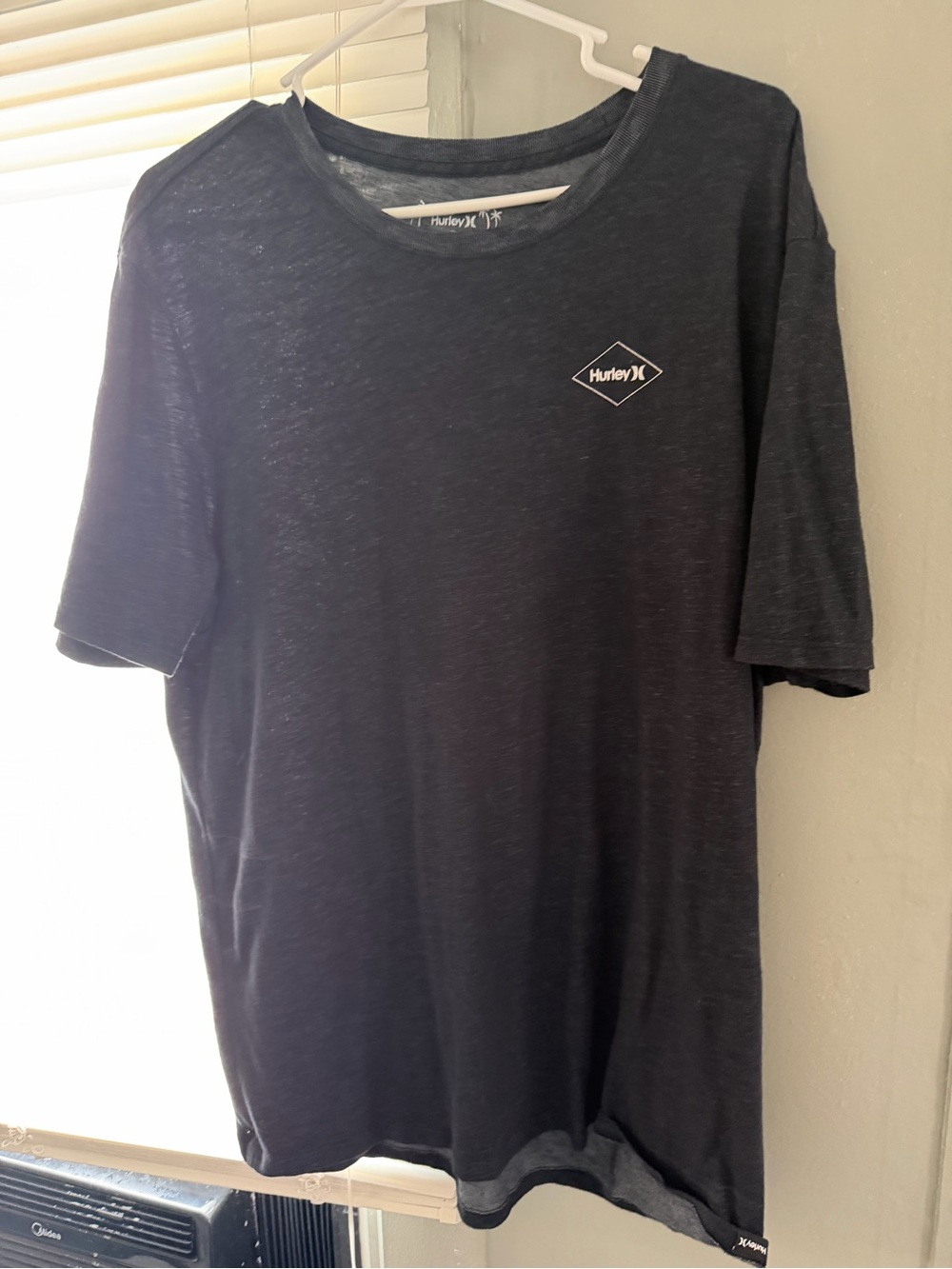 Hurley Black Short-Sleeve Crew Tee with Subtle Logo